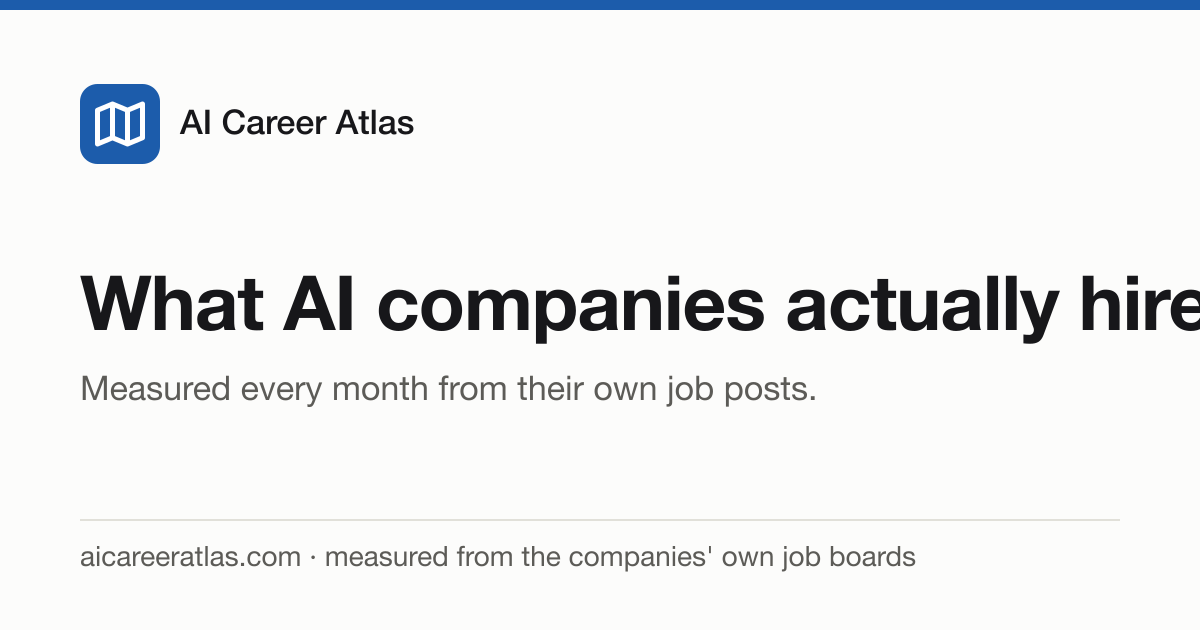 Open roles at AI companies · AI Career Atlas